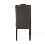 Crown Top Brown Bonded Leather Dining Chair (Set of 2) by Christopher Knight Home
