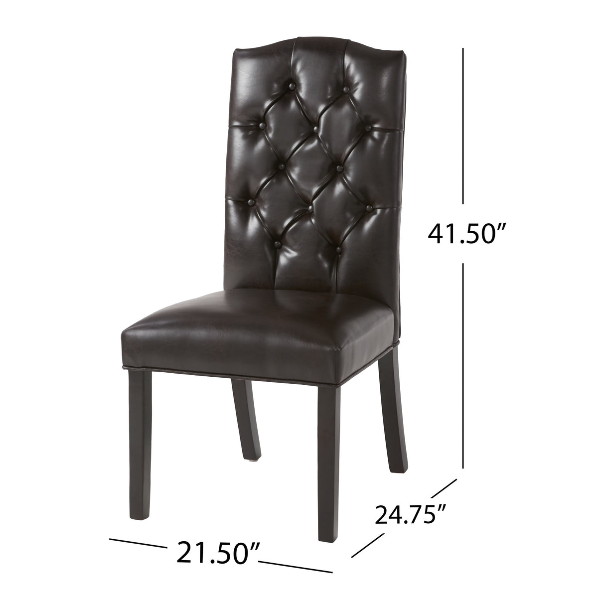 Crown Top Brown Bonded Leather Dining Chair (Set of 2) by Christopher Knight Home