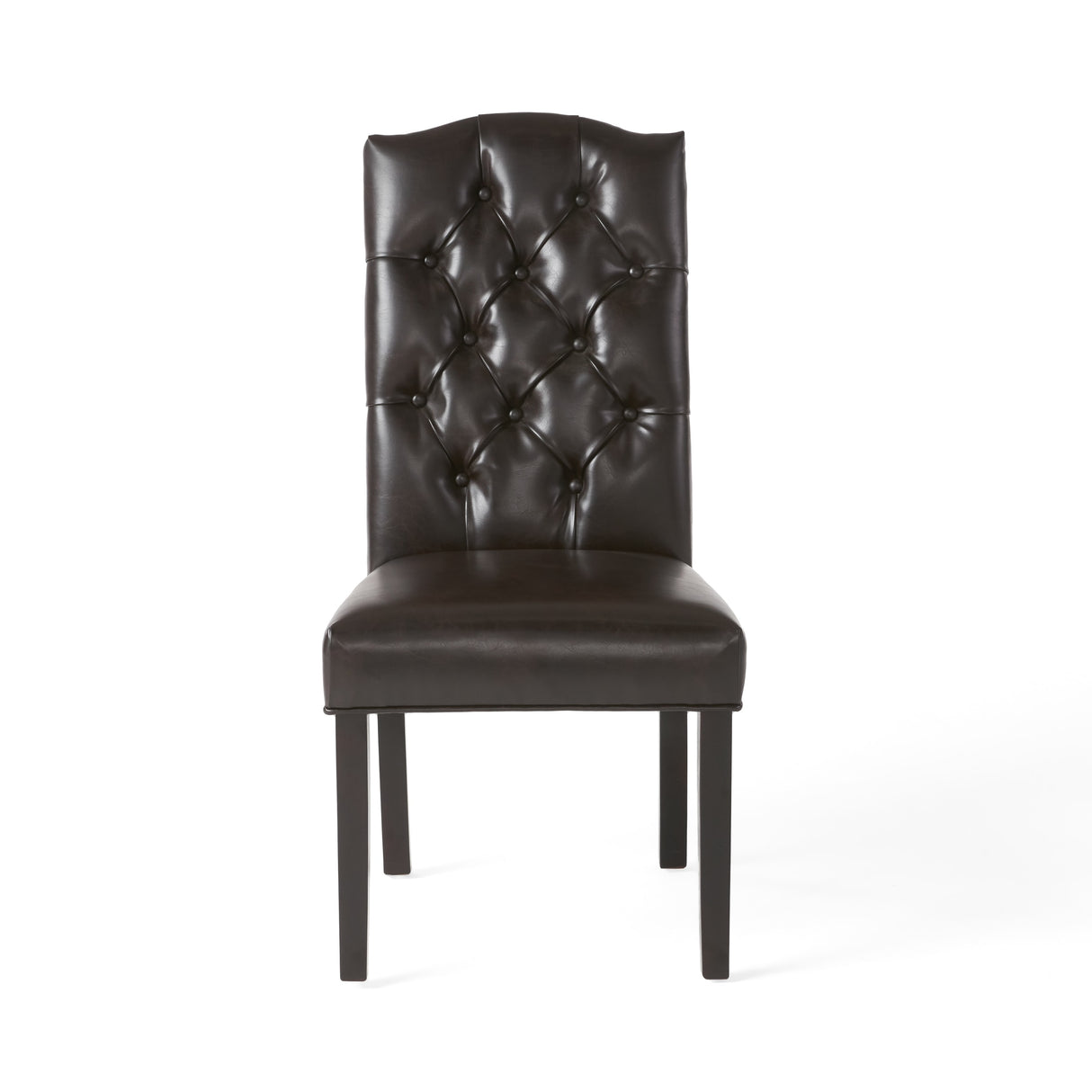 Crown Top Brown Bonded Leather Dining Chair (Set of 2) by Christopher Knight Home