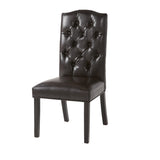 Crown Top Brown Bonded Leather Dining Chair (Set of 2) by Christopher Knight Home