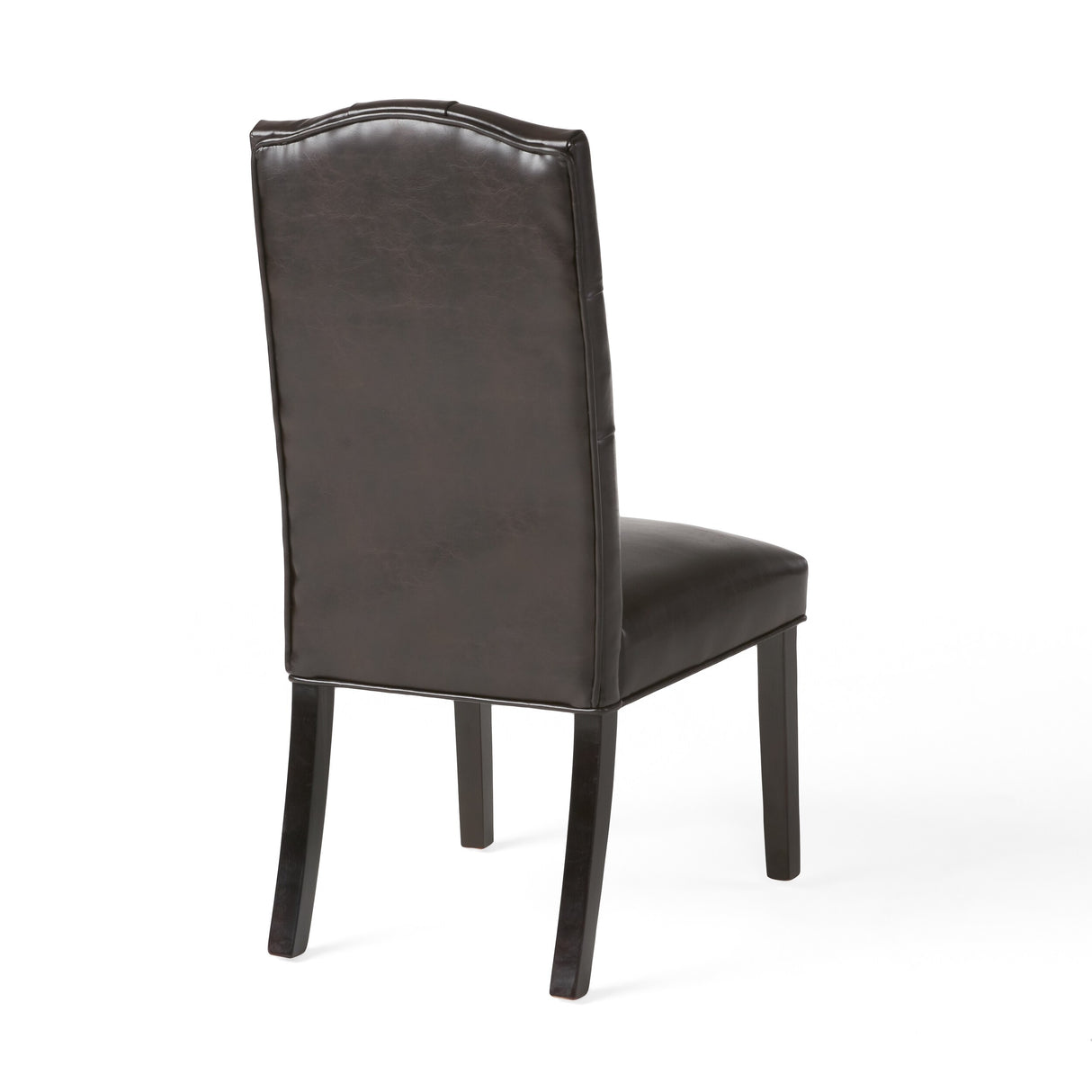 Crown Top Brown Bonded Leather Dining Chair (Set of 2) by Christopher Knight Home