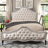 Furniture of America Crow Traditional Beige Linen Fabric Tufted Bed
