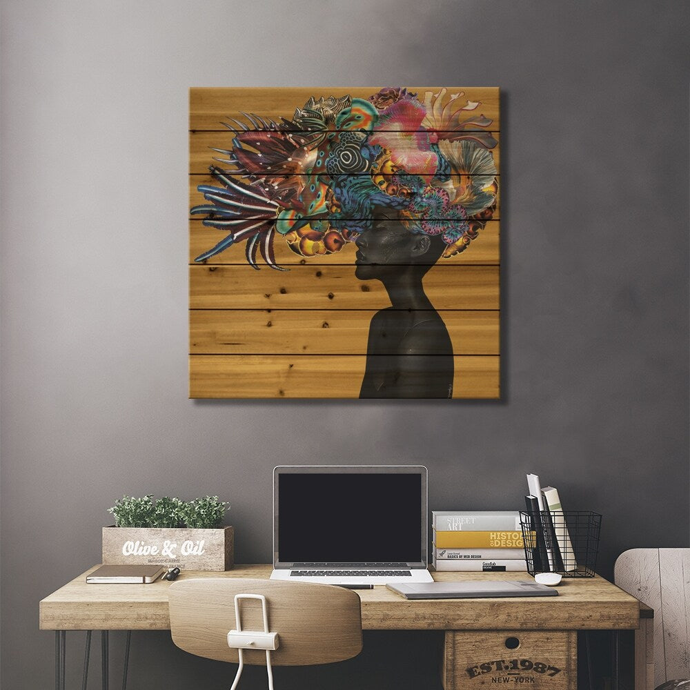Crowning Glory II Print On Wood by Lolita Lorenzo - Multi-Color