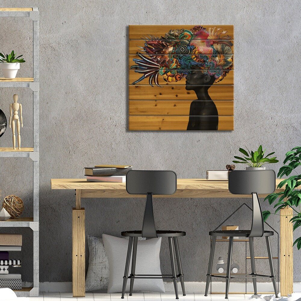 Crowning Glory II Print On Wood by Lolita Lorenzo - Multi-Color