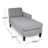 Crowningshield Upholstered Chaise Lounge with Arm by Christopher Knight Home