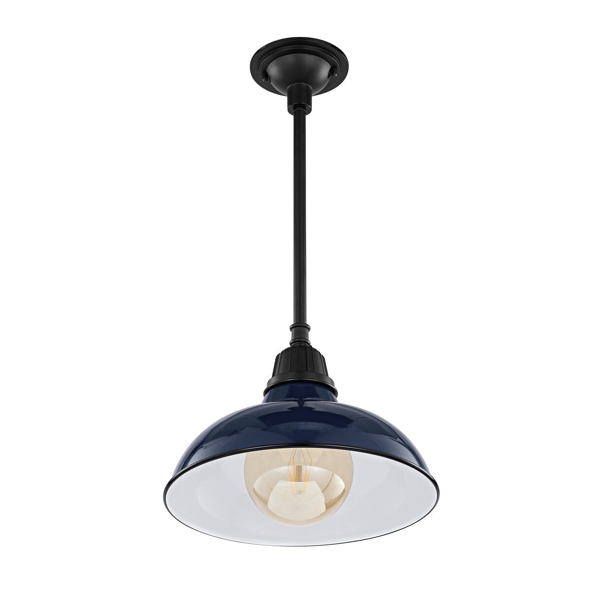 Croydon 12.25" 1-Light Farmhouse Industrial Indoor/Outdoor Iron LED Pendant, by JONATHAN Y - 12.25