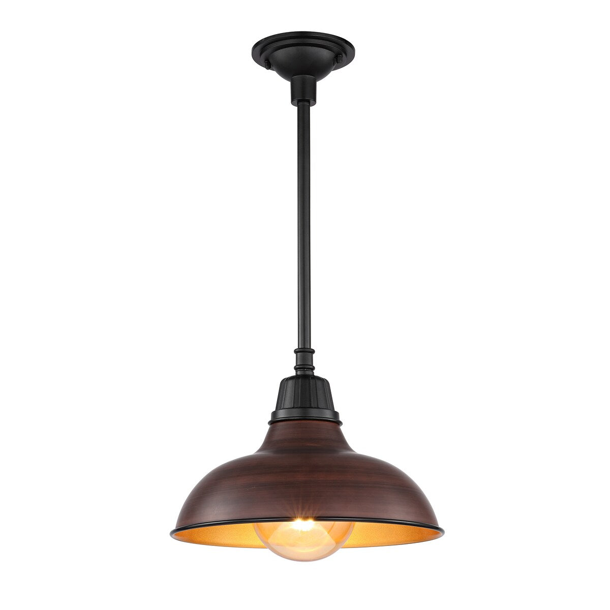 Croydon 12.25" 1-Light Farmhouse Industrial Indoor/Outdoor Iron LED Pendant, by JONATHAN Y - 12.25