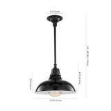 Croydon 12.25" 1-Light Farmhouse Industrial Indoor/Outdoor Iron LED Pendant, by JONATHAN Y - 12.25