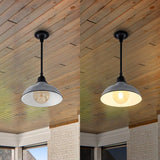 Croydon 12.25" 1-Light Farmhouse Industrial Indoor/Outdoor Iron LED Pendant, by JONATHAN Y - 12.25