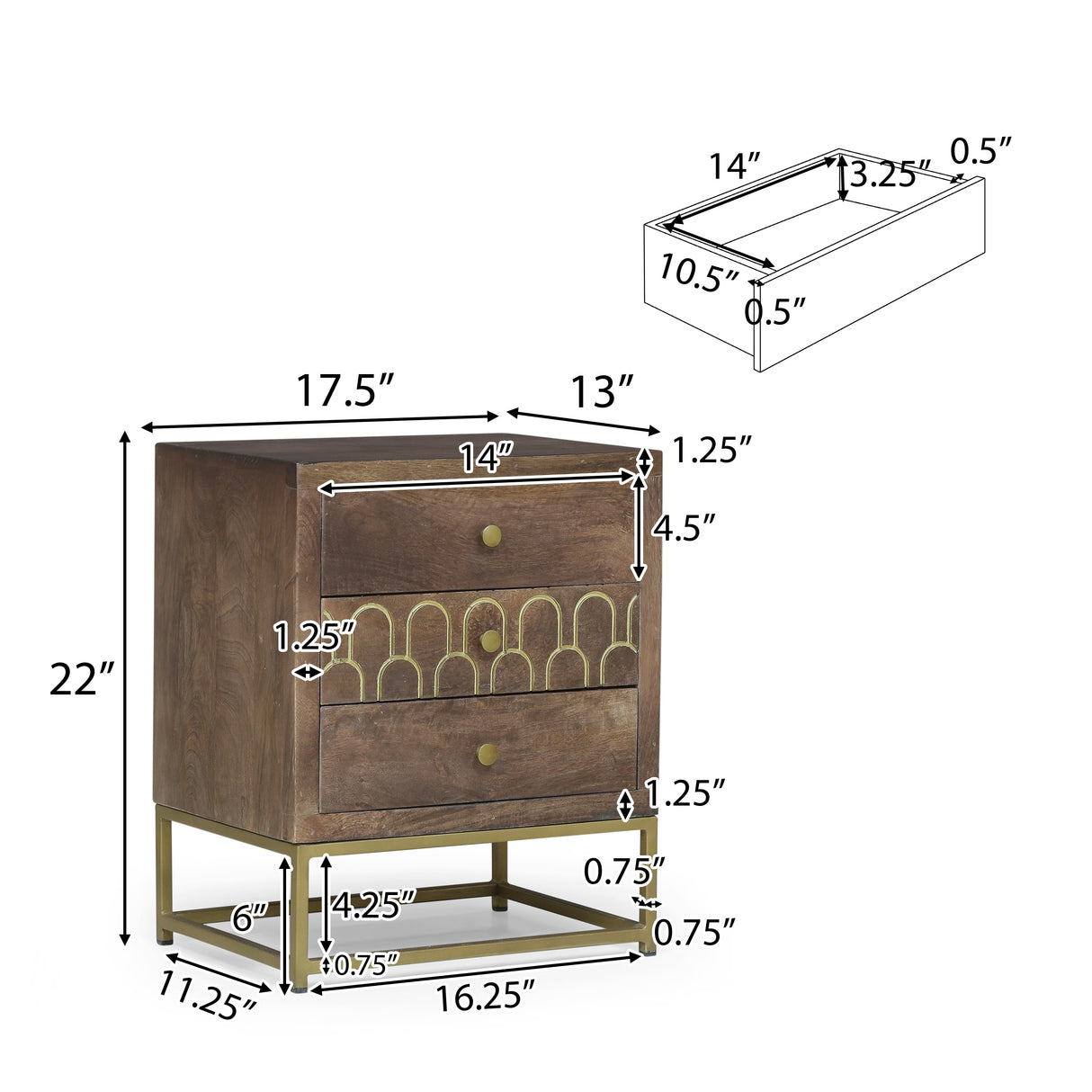 Croydon Contemporary Wooden Night Stand by Christopher Knight Home
