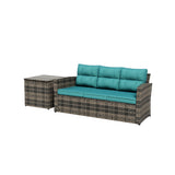 Cruz Brown Wicker Outdoor Patio Sofa