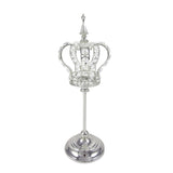 Crystal Bead Crown Decor Centerpiece Accent Piece Tabletop with Mirror Stand