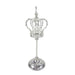 Crystal Bead Crown Decor Centerpiece Accent Piece Tabletop with Mirror Stand
