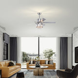 Crystal Ceiling Fan Reversible Blades 3 Wind Speeds Remote Control