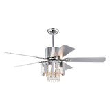 Crystal Ceiling Fan Reversible Blades 3 Wind Speeds Remote Control