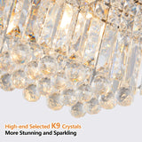 Crystal Chandelier 8-Light Rectangle Raindrop Chandelier Rectangular Pendant Light L39.4"x W9.8"xH8.7"(Bulb Not Included)