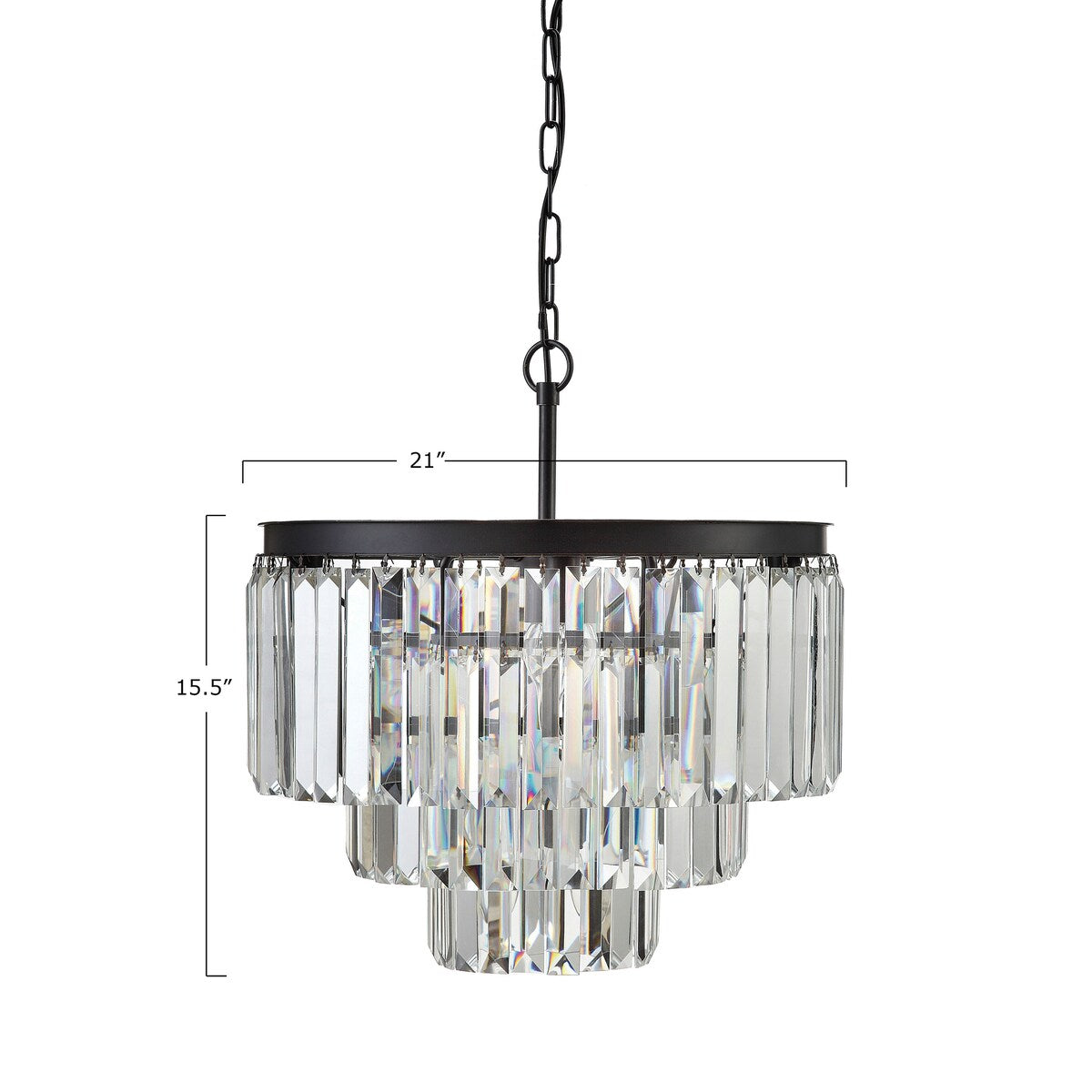 Crystal Chandelier with 9-Light, KD, 20" Round by 15.5" Height - Bronze