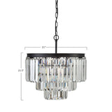 Crystal Chandelier with 9-Light, KD, 20" Round by 15.5" Height - Bronze