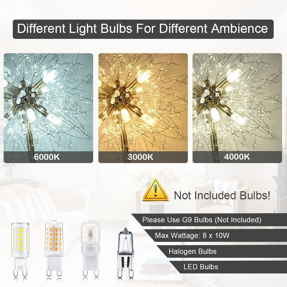 Crystal Floor Lamp for Bedroom, Floor Lamp for Living Room, Elegant Standing Lamp