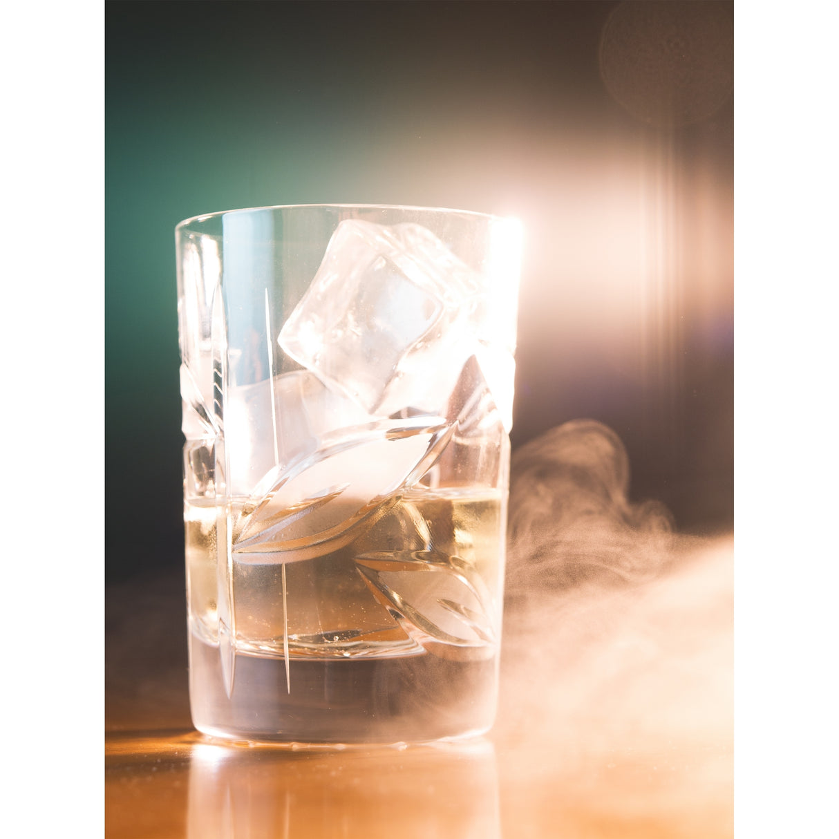 Crystal Highball Tumblers - 6 Oz. -Frosted Leaf Design - Set /6
