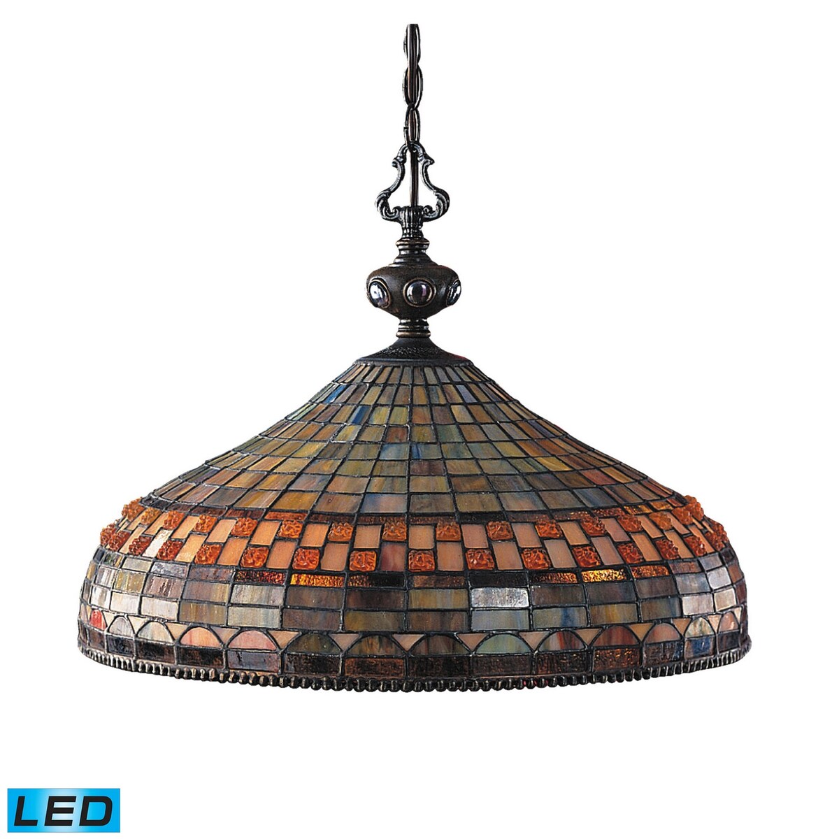 Crystal Home CB LED LED Chandelier Jewelstone Classic Bronze - Exact Size