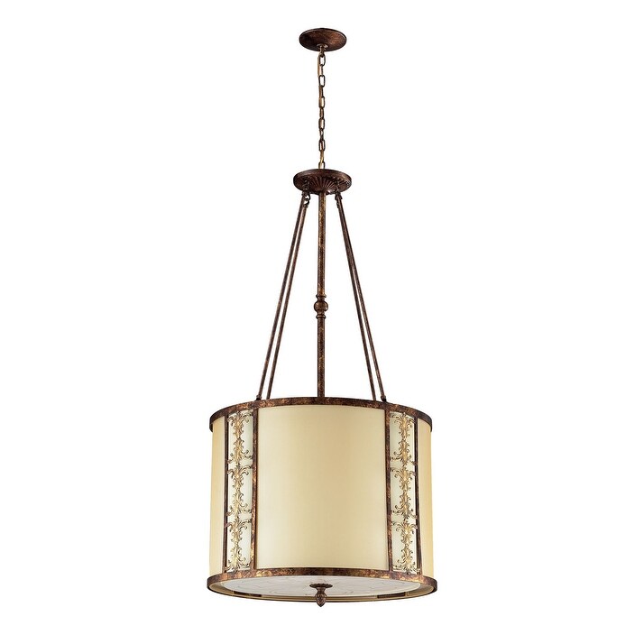 Crystal Home Eight Light Pendant Frederick Spanish Bronze - Exact Size