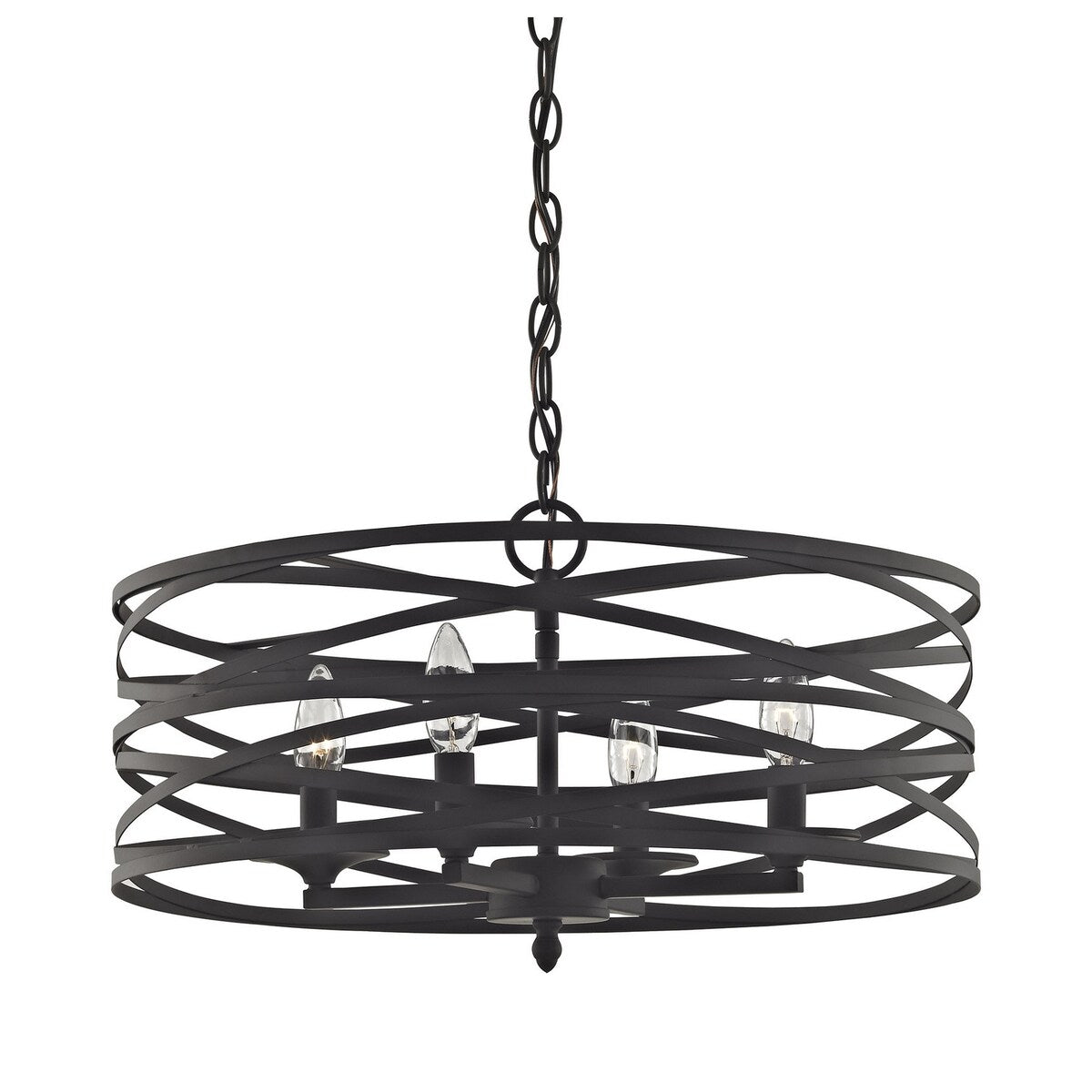 Crystal Home Four Light Chandelier Vorticy Oil Rubbed Bronze - Exact Size