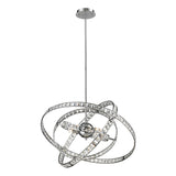 Crystal Home Six Light Chandelier Saturn Chrome - Exact Size