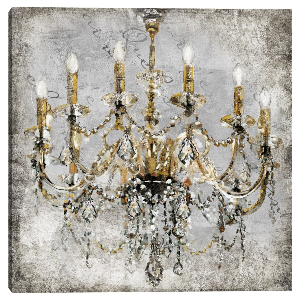Crystal Luxe I Gold by Studio Arts Canvas Art Print