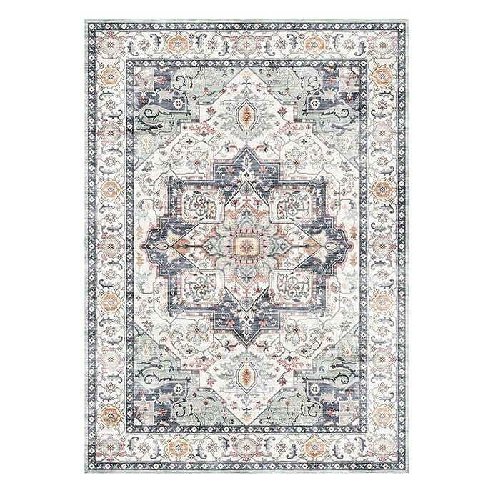 Gertmenian Crystal Print Zeno Blue Traditional Medallion Area Rug - 5'