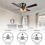 Crystal Reversible Motor Ceiling Fan - 48x48x16.53