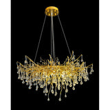 Crystal Tree Branch Modern Gold Round Chandelier
