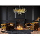 Crystal Tree Branch Modern Gold Round Chandelier