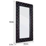 Rectangle Full Length Mirror - Black Crystal Tufted
