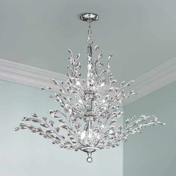 Crystal World 20 Light Chandelier Imperial Silver - Exact Size
