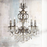 Crystal World 20 Light Chandelier Imperial Silver - Exact Size