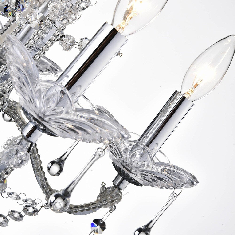 Crystal-and-Iron Five-Light Chandelier