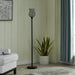 Crystal shade 59" Black Torchiere Floor Lamp - N/A