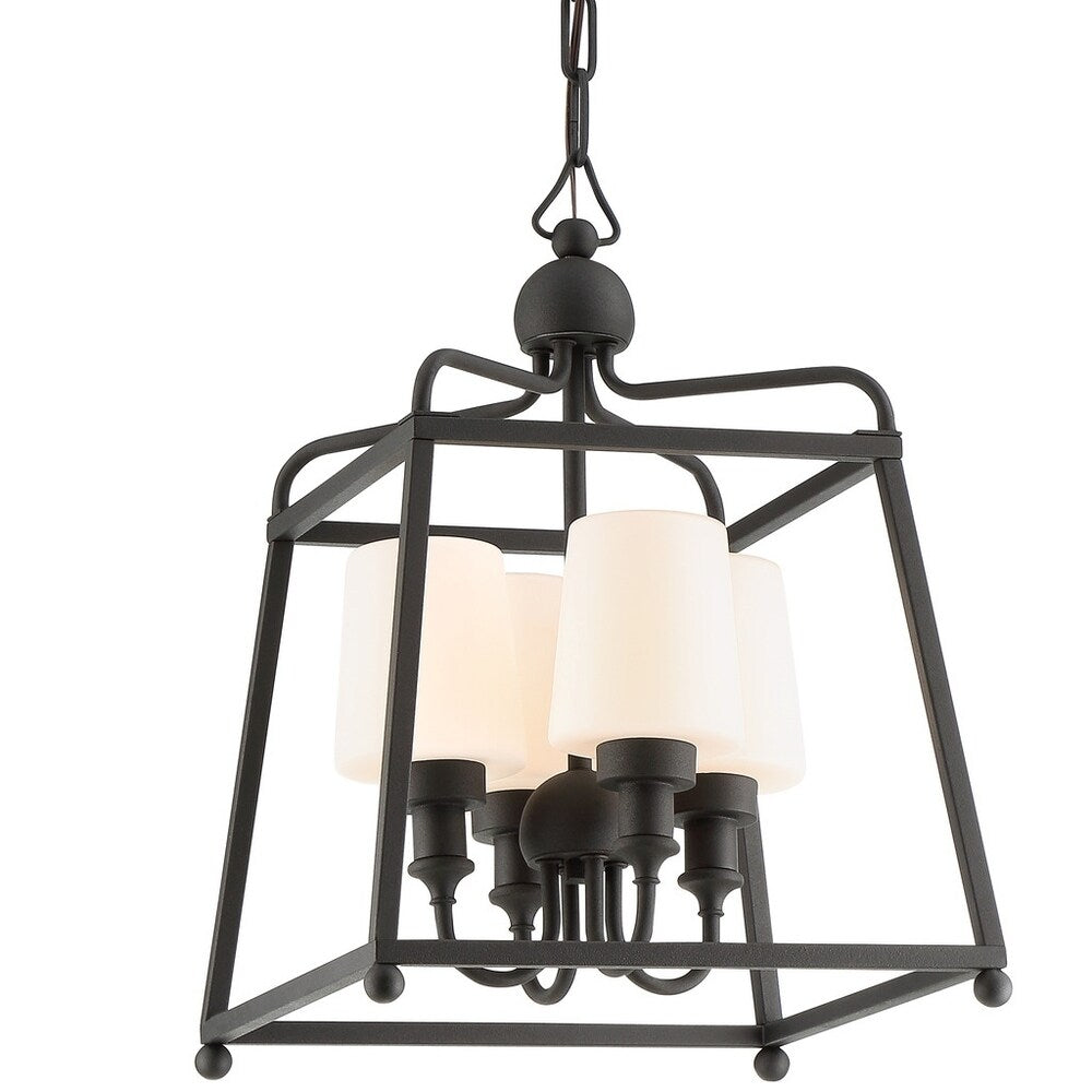 Libby Langdon-Sylvan 4-light Black Forged Outdoor Chandelier