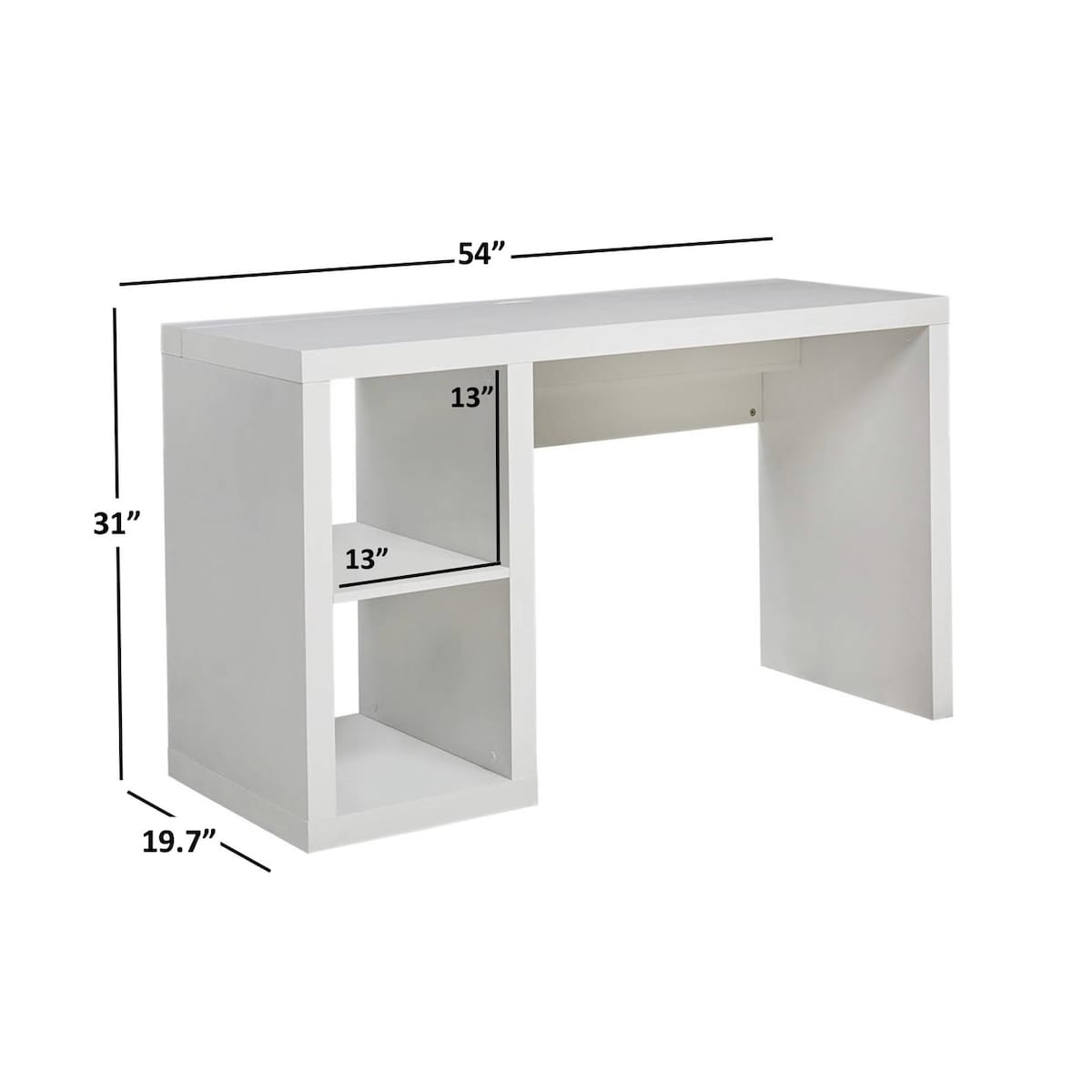 Cube Storage Office Desk, White