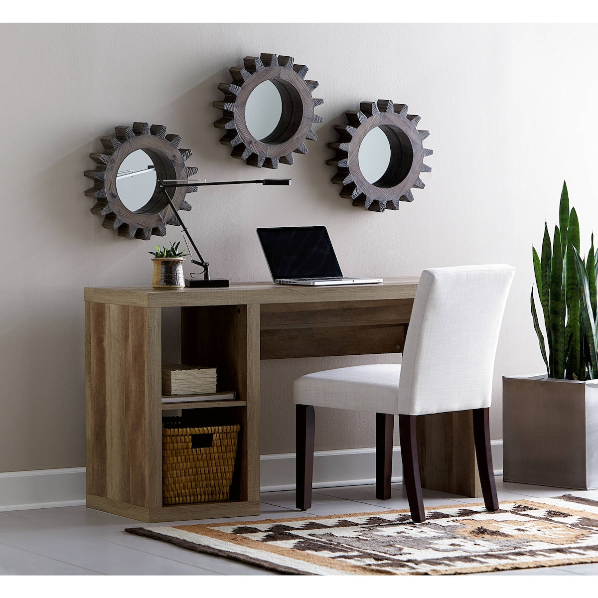 Cube Storage Office Desk, White