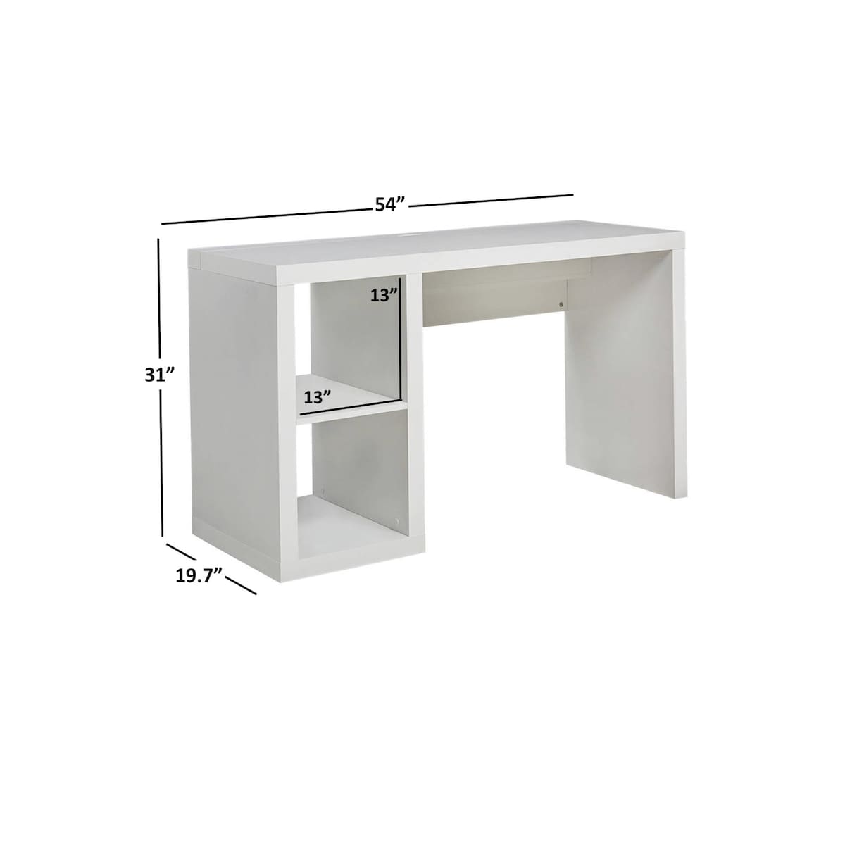 Cube Storage Office Desk, White