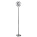Cue 72 Inch Floor Lamp, Globe Shade, Nickel Metal Frame, Round Base