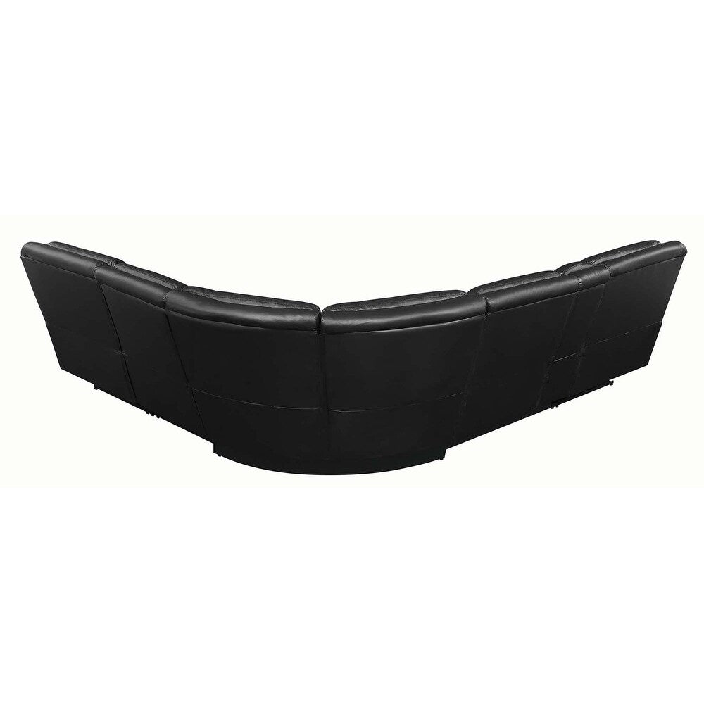 Cullen Bonded Leather Power Motion Sectional, Black - 134" x 122" x 40.50"