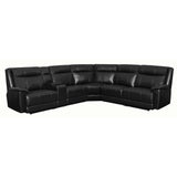 Cullen Bonded Leather Power Motion Sectional, Black - 134" x 122" x 40.50"