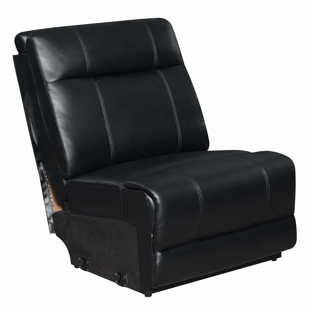 Cullen Bonded Leather Power Motion Sectional, Black - 134" x 122" x 40.50"