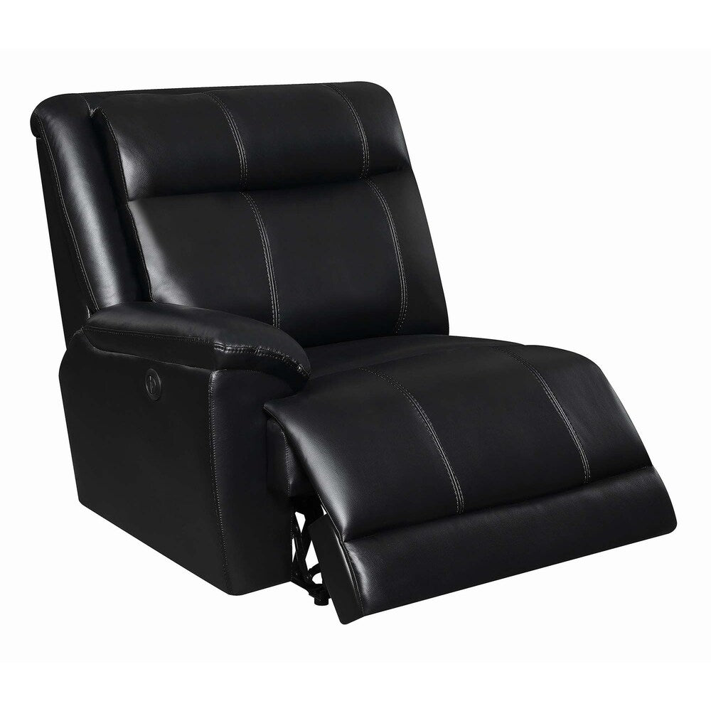 Cullen Bonded Leather Power Motion Sectional, Black - 134" x 122" x 40.50"