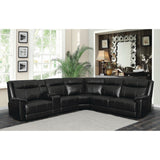 Cullen Bonded Leather Power Motion Sectional, Black - 134" x 122" x 40.50"