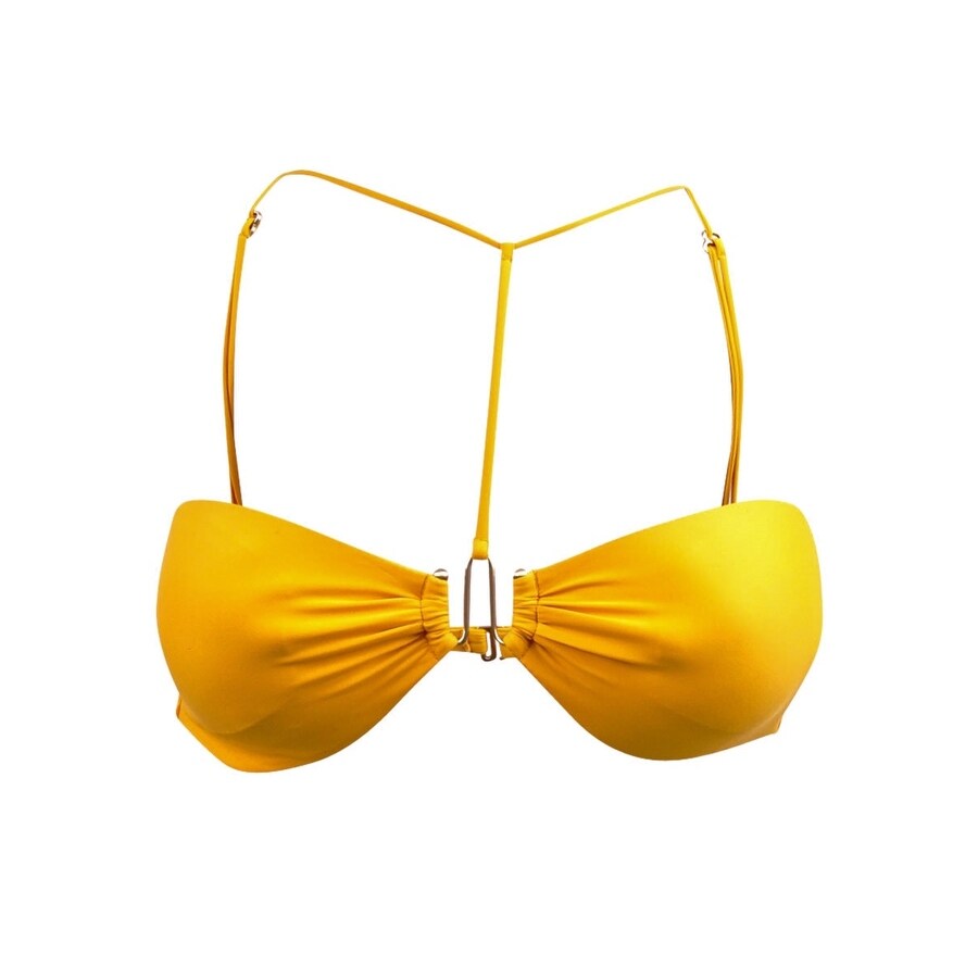 Cult Gaia Women's Ceres Bandeau Swim Top Separates Swimsuit (L, Marigold)
