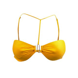 Cult Gaia Women's Ceres Bandeau Swim Top Separates Swimsuit (L, Marigold)